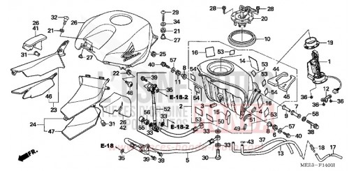 RESERVOIR A CARBURANT CBR600RR4 de 2004